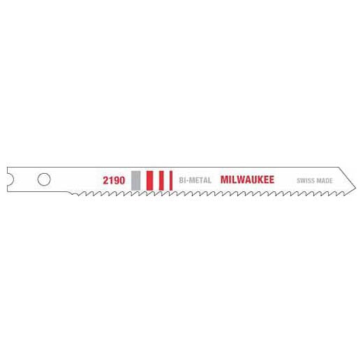 Milwaukee® 48-42-2190 Jig Saw Blade, 3-5/8 in L x 9/32 in W, 14 TPI, Bi-Metal Cutting Edge, Bi-Metal Body